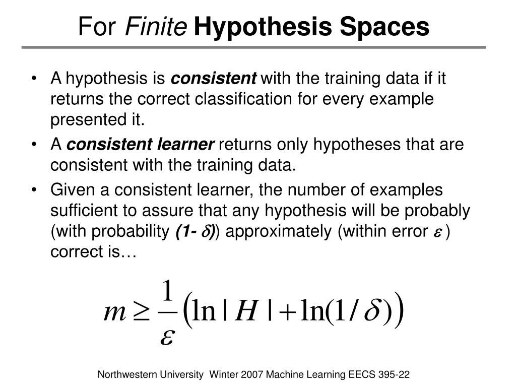finite hypothesis spaces in machine learning