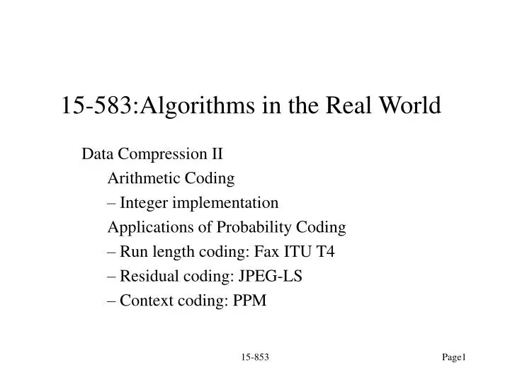 PPT - 15-583:Algorithms in the Real World PowerPoint Presentation, free ...