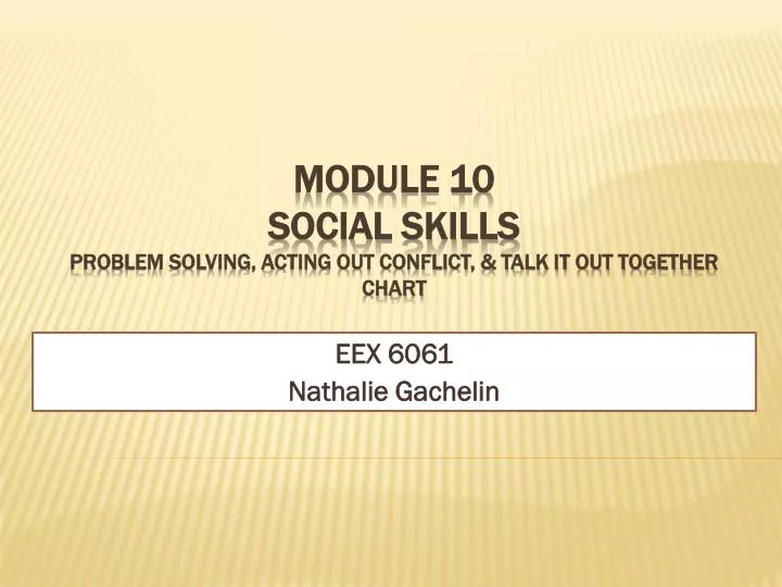 Social Skills Chart