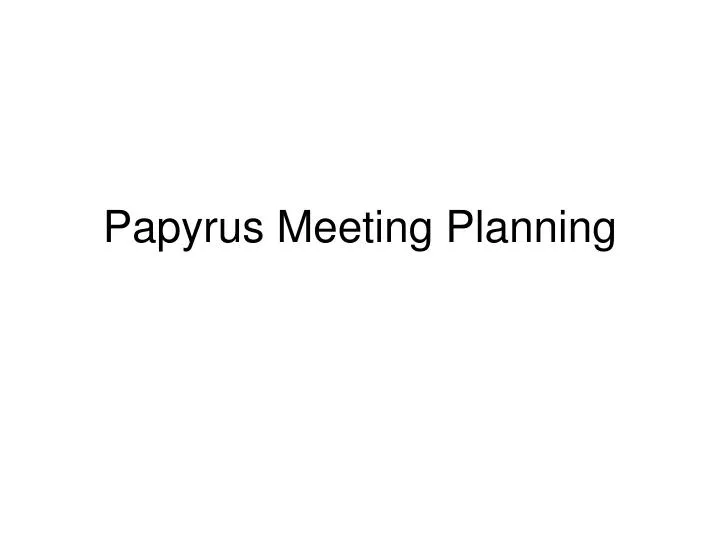 papyrus meeting planning n.