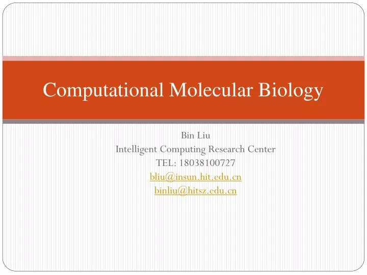 Ppt Computational Molecular Biology Powerpoint Presentation Images, Photos, Reviews