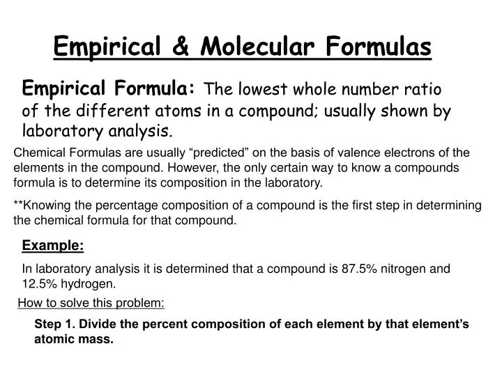 empirical molecular formulas n.