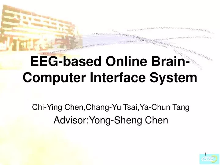 eeg based online brain computer interface system n.