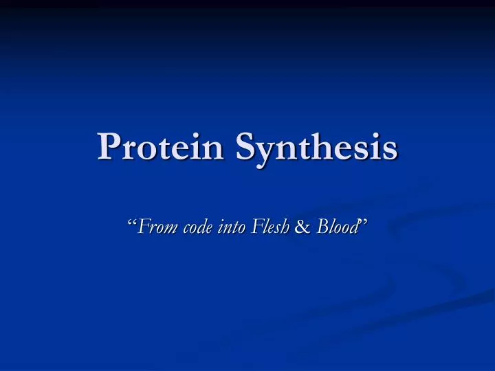protein synthesis n.