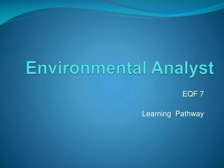 environmental analyst n.