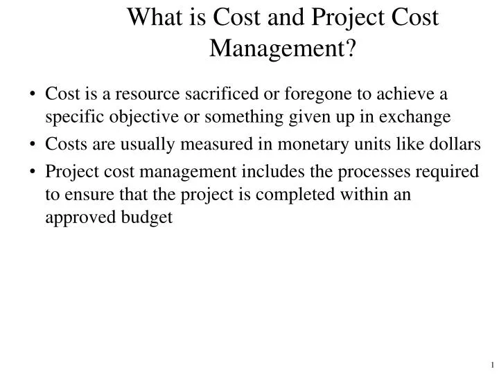 PPT - What is Cost and Project Cost Management? PowerPoint Presentation ...