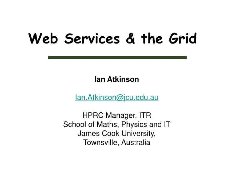 web services the grid n.