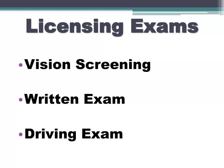 licensing exams n.