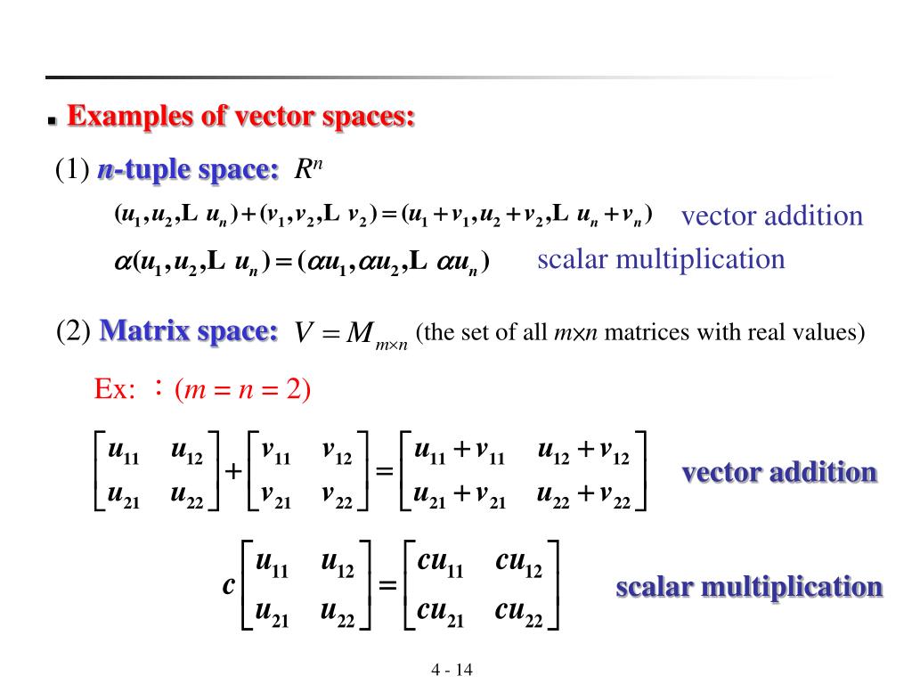 Ppt Chapter 3 Vector Spaces Powerpoint Presentation Free Download Id 5738812 Vector space addition linear algebra