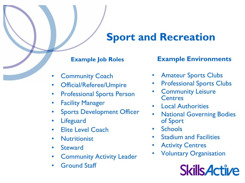 Leisure and sports studies jobs