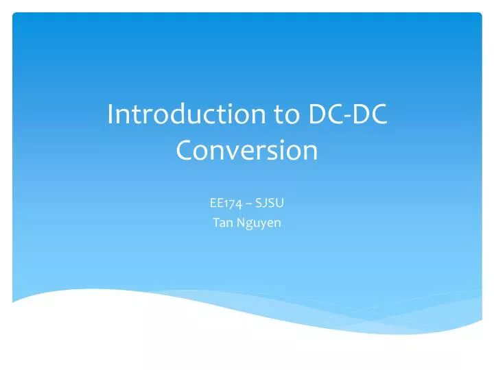 introduction to dc dc conversion n.