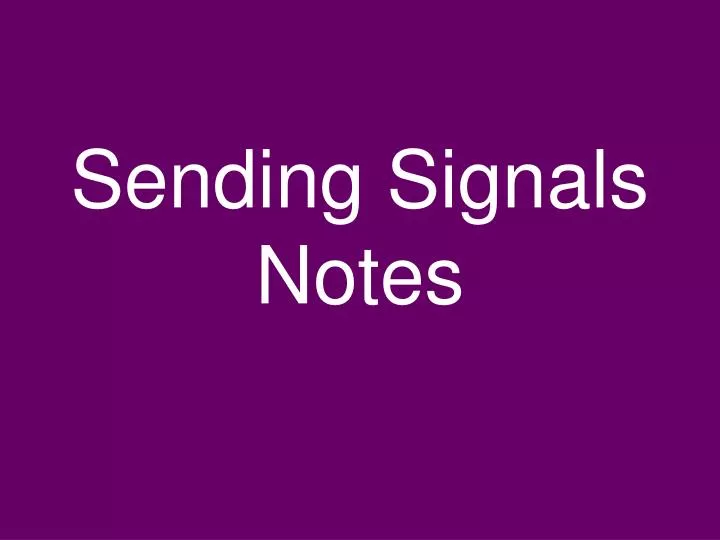 sending signals notes n.