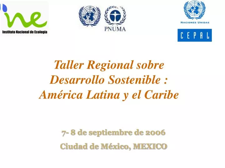 taller regional sobre desarrollo sostenible am rica latina y el caribe n.