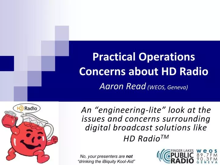 practical operations concerns about hd radio aaron read weos geneva n.