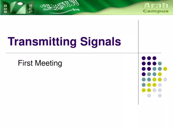 transmitting signals n.
