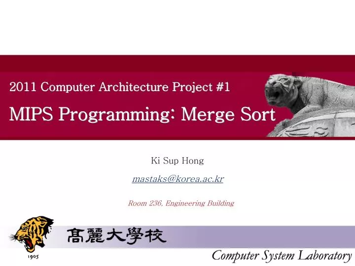 2011 computer architecture project 1 mips programming merge sort n.