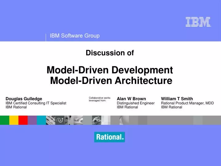 discussion of model driven development model driven architecture n.