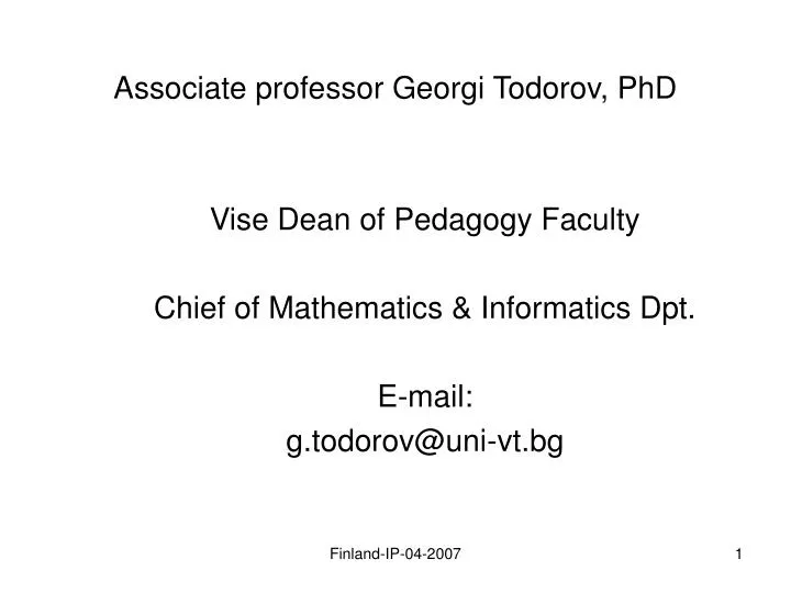 associate professor georgi todorov phd n.