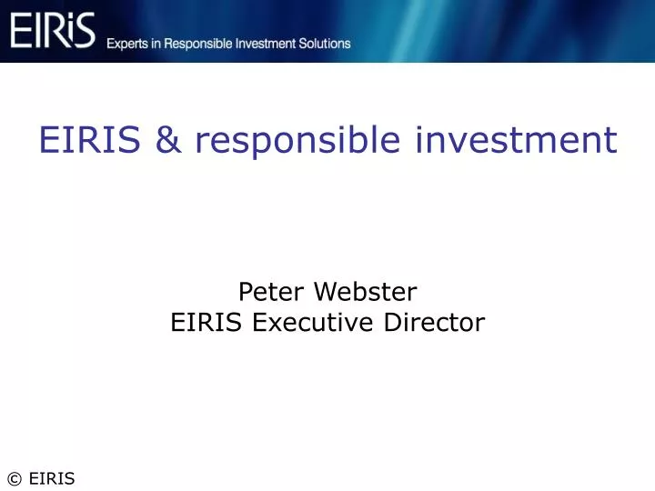 eiris responsible investment n.