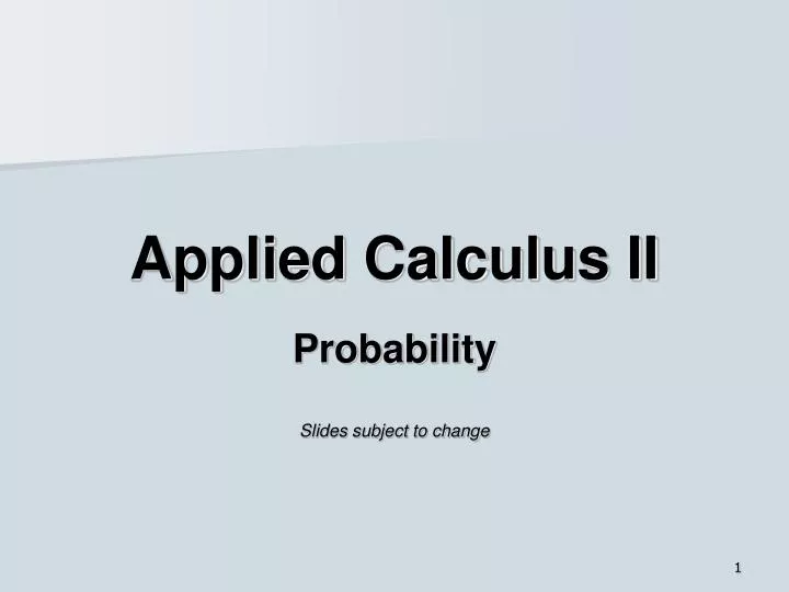 applied calculus ii n.