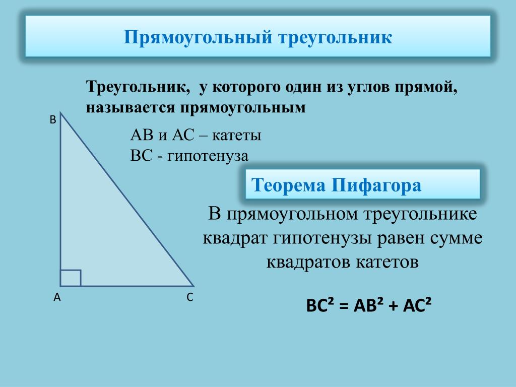 Теорема пифагора формула катета