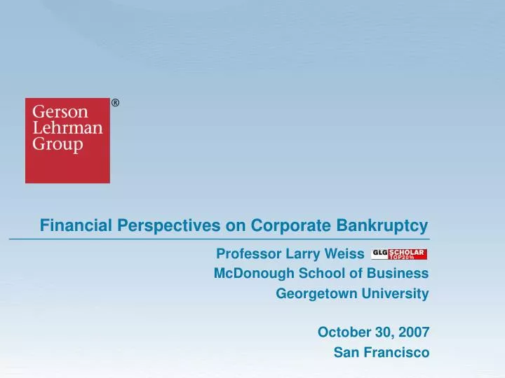 financial perspectives on corporate bankruptcy n.