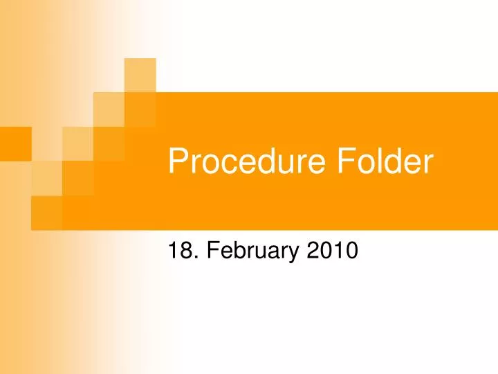 procedure folder n.