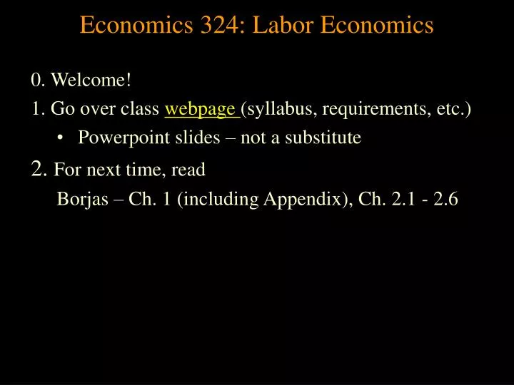 economics 324 labor economics n.