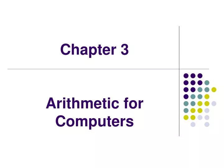 PPT - Chapter 3 Arithmetic for Computers PowerPoint Presentation, free ...