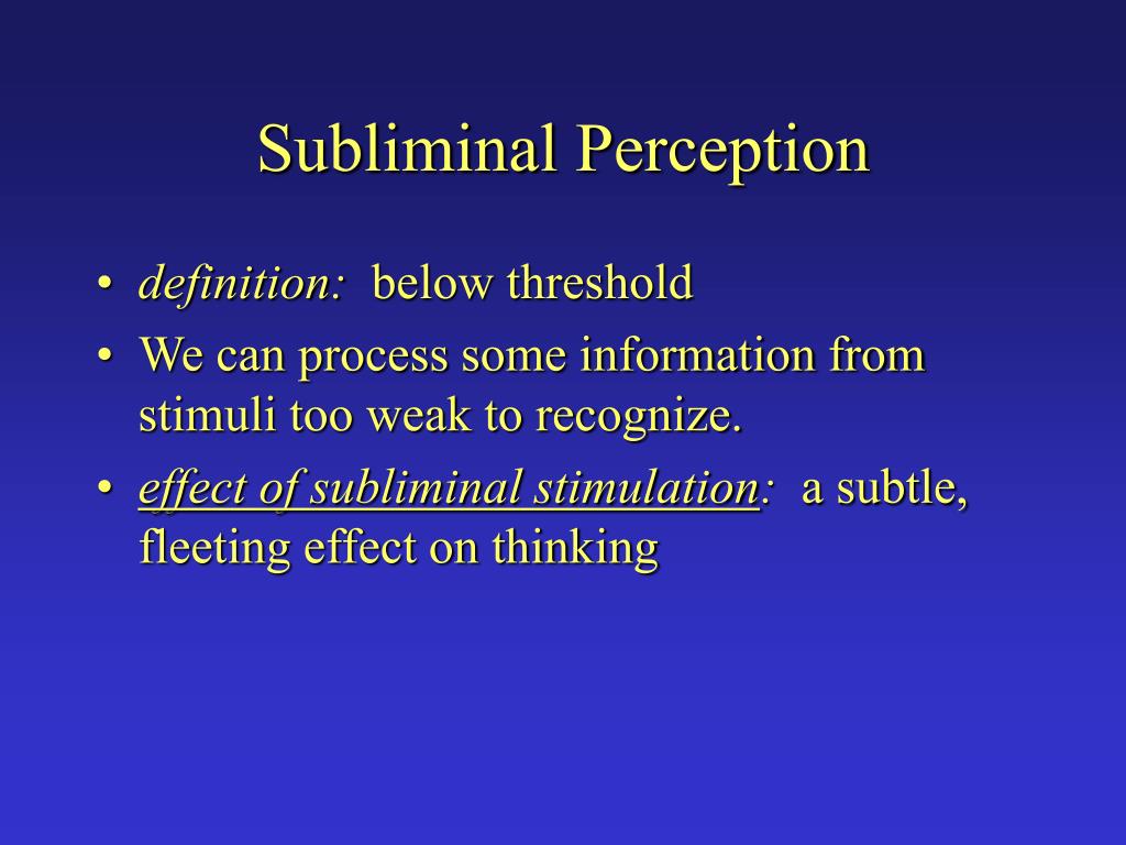 subliminal perception definition subliminal perception definition