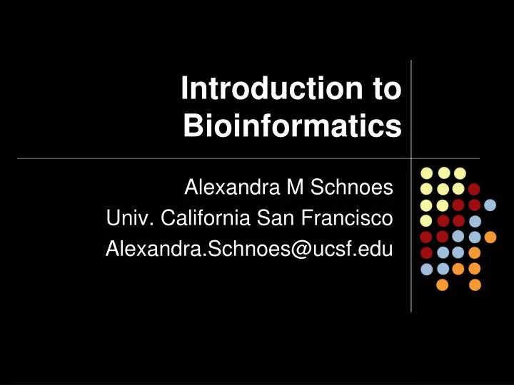 introduction to bioinformatics n.