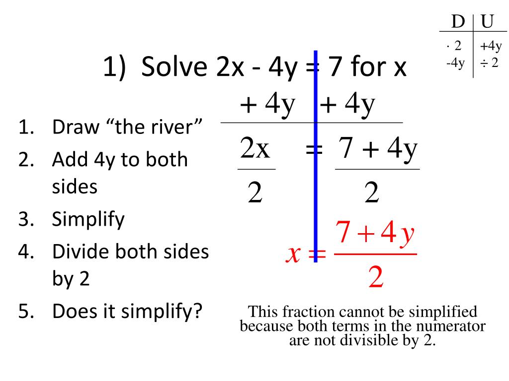 PPT 1 Solve 2x 4y 7 For X To Get X By Itself What Is The First ppt-1-solve-2x-4y-7-for-x-to-get-x-by-itself-what-is-the-first