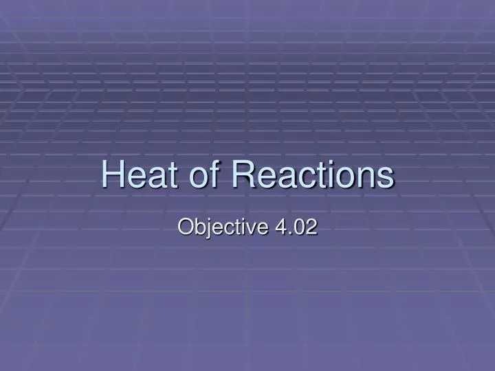 heat of reactions n.