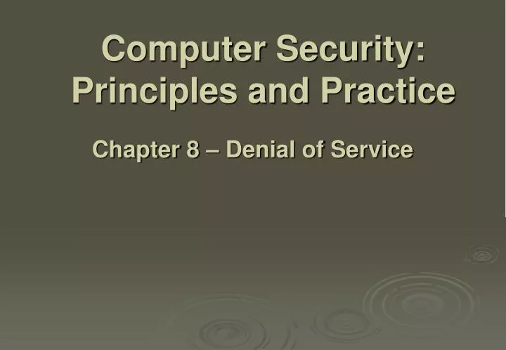 PPT - Computer Security: Principles And Practice PowerPoint ...