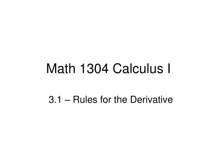 math 1304 calculus i n.
