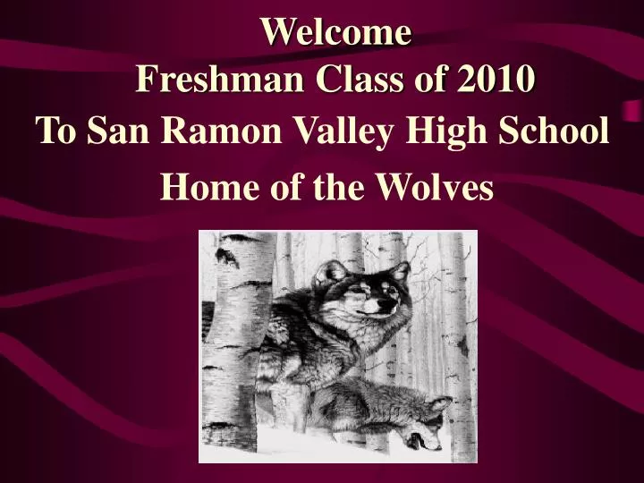welcome freshman class of 2010 n.