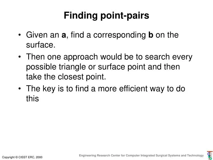 finding point pairs n.