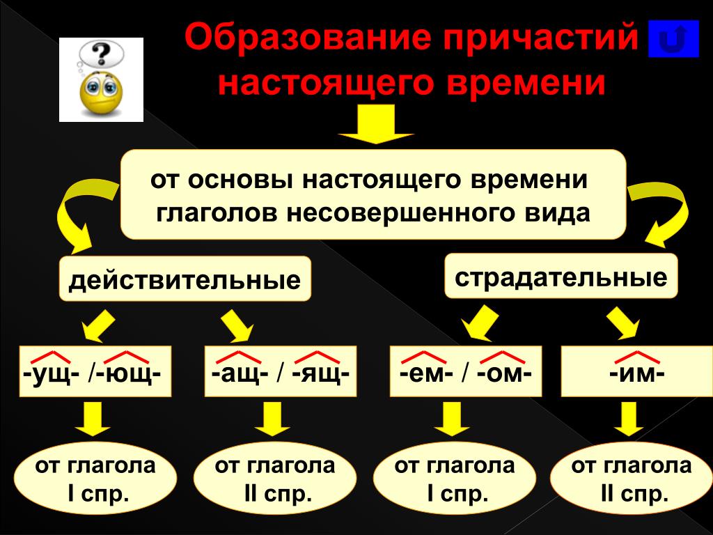 Качественный является причастием. Образование причастий настоящего времени. В русском языке. Правило образования причастий настоящего времени. Как образуются причастия от глаголов.