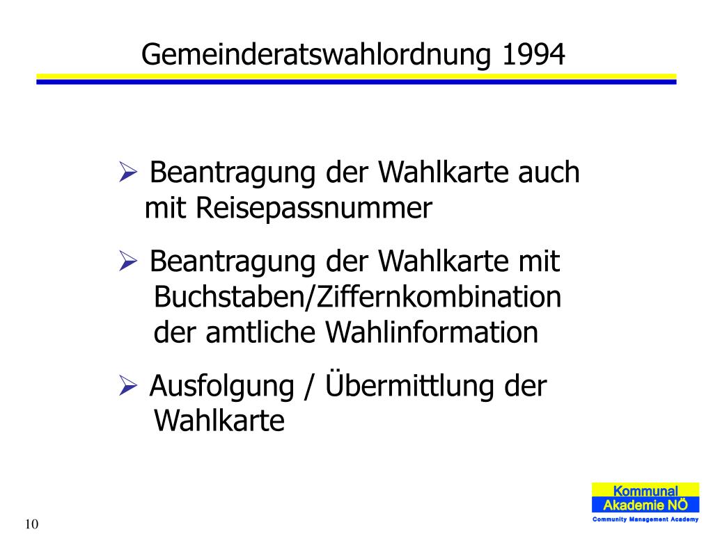 PPT - Neuerungen im Wahlrecht, beim Stiftungswesen und bei ...