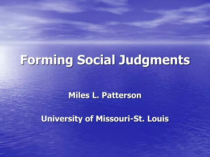 forming social judgments n.