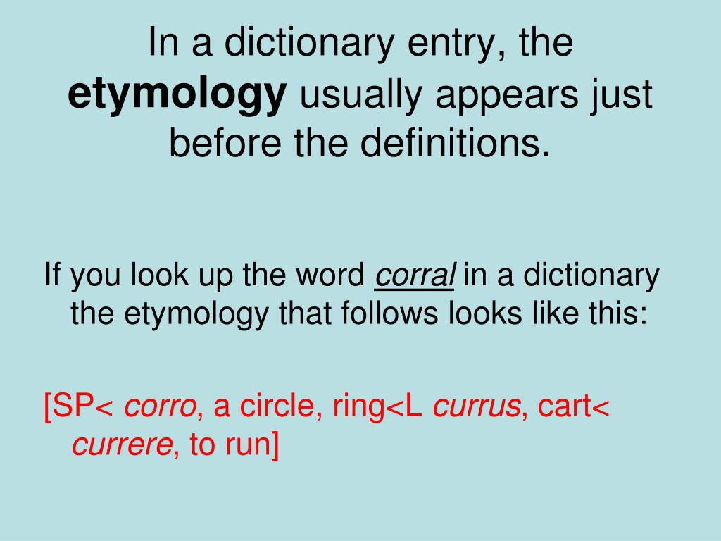 presentation definition etymology