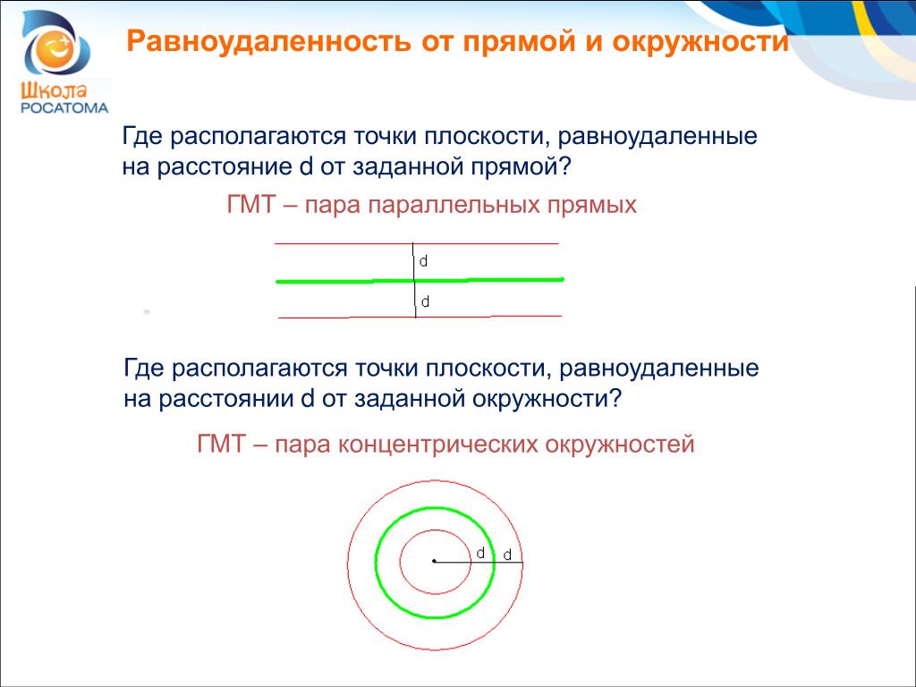 Даны три точки лежащие на одной прямой сколько точек содержит гмт равноудаленных от данных чертеж