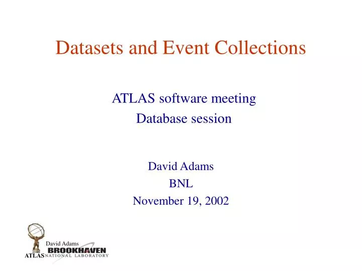 datasets and event collections n.