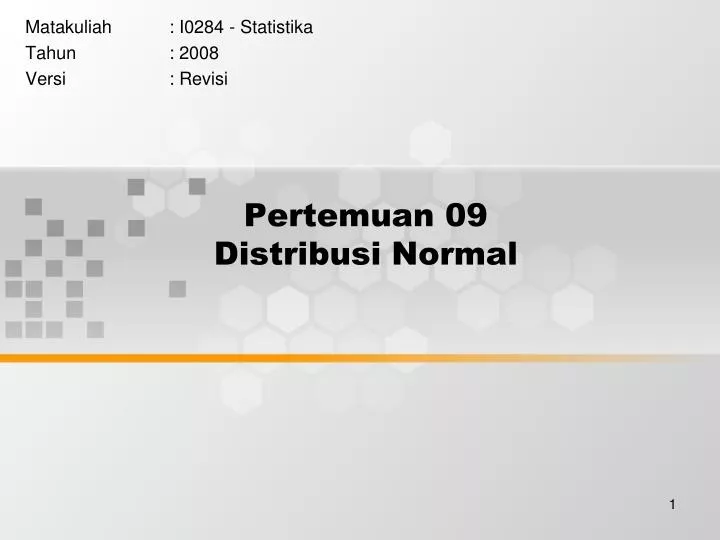Ppt Pertemuan 09 Distribusi Normal Powerpoint Presentation