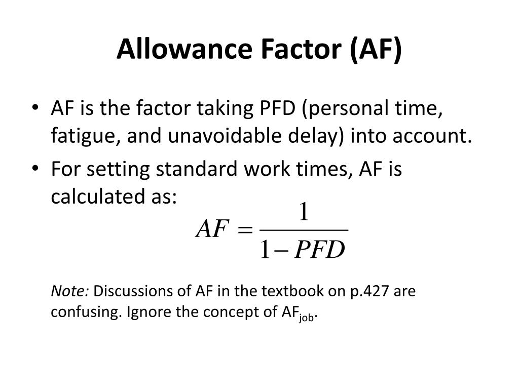 Pfd Allowance Chart