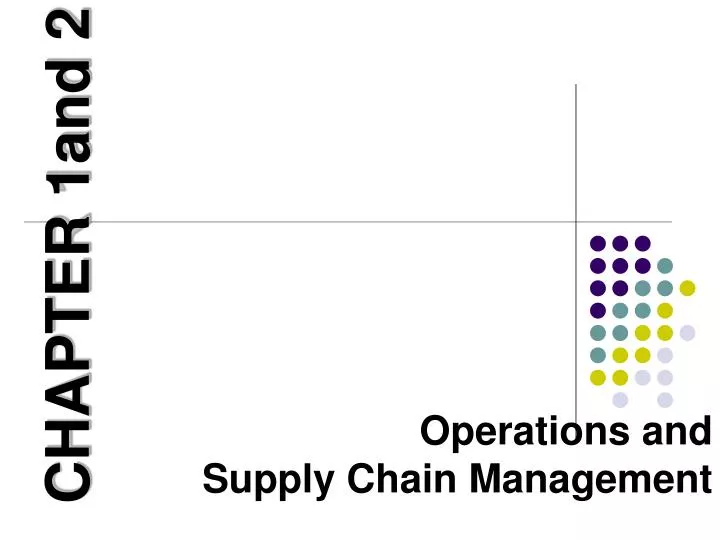 operations and supply chain management n.