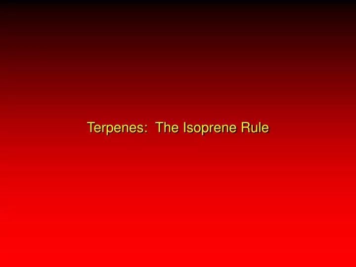 terpenes the isoprene rule n.