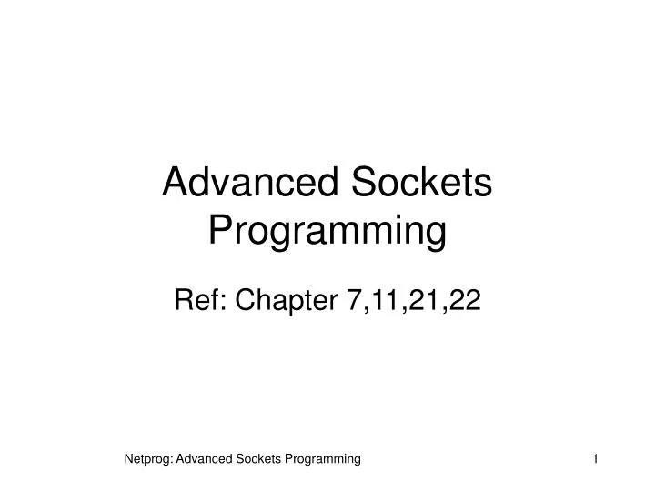 advanced sockets programming n.