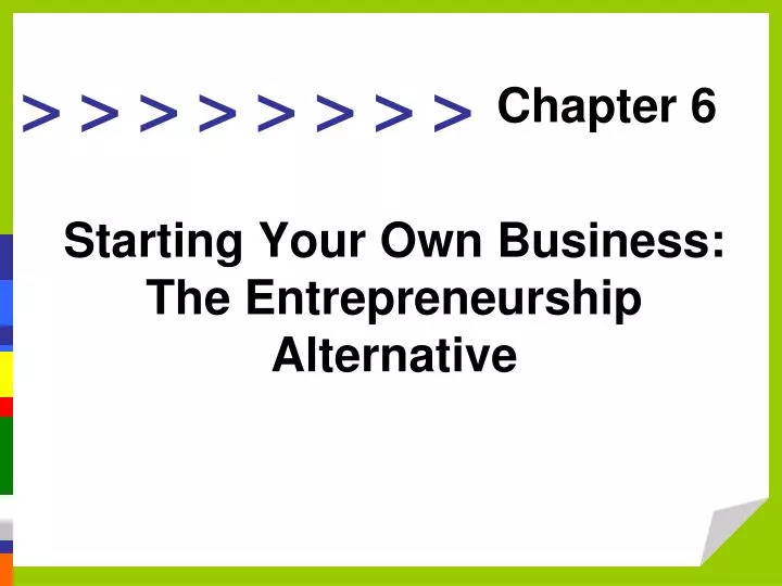 starting your own business the entrepreneurship alternative n.