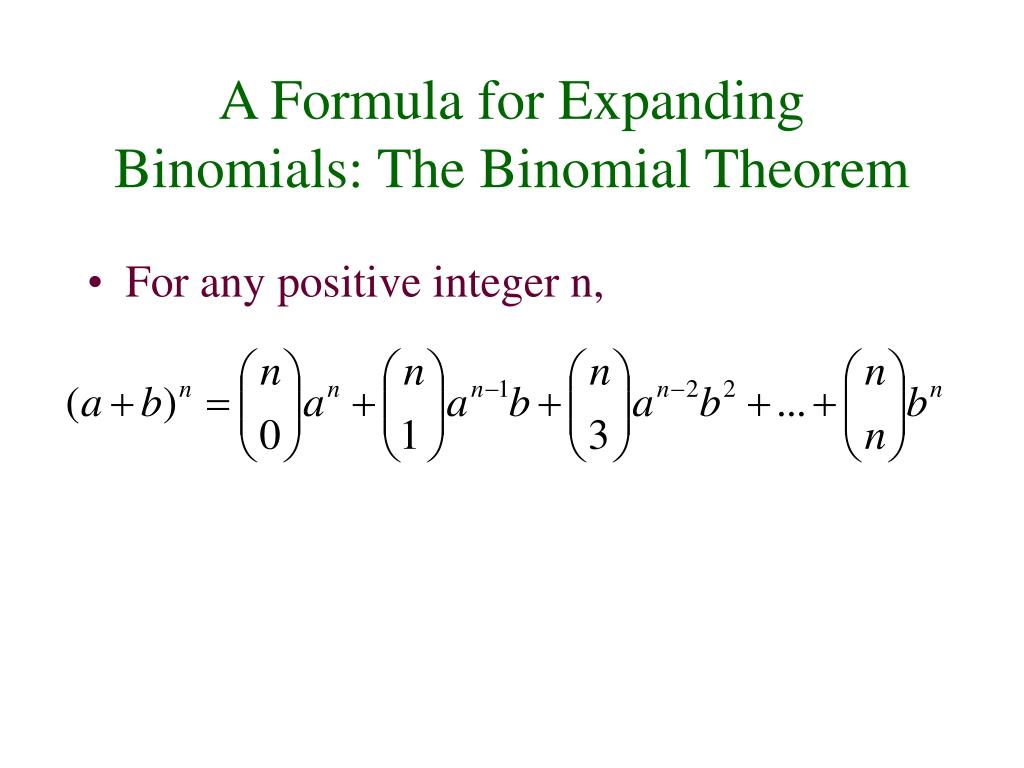 PPT The Binomial Theorem PowerPoint Presentation Free Download ID PPT The Binomial Theorem PowerPoint Presentation Free Download ID